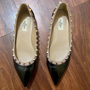 Valentino Patent Rockstud Ballet Flat